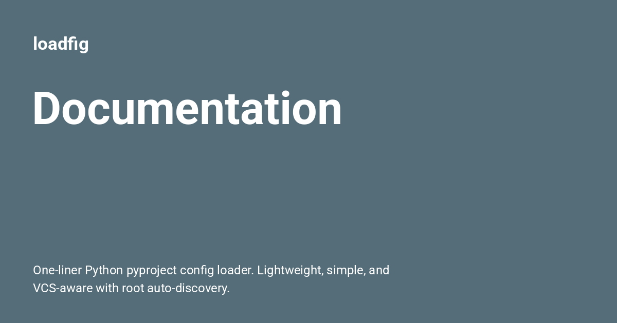 Documentation - loadfig